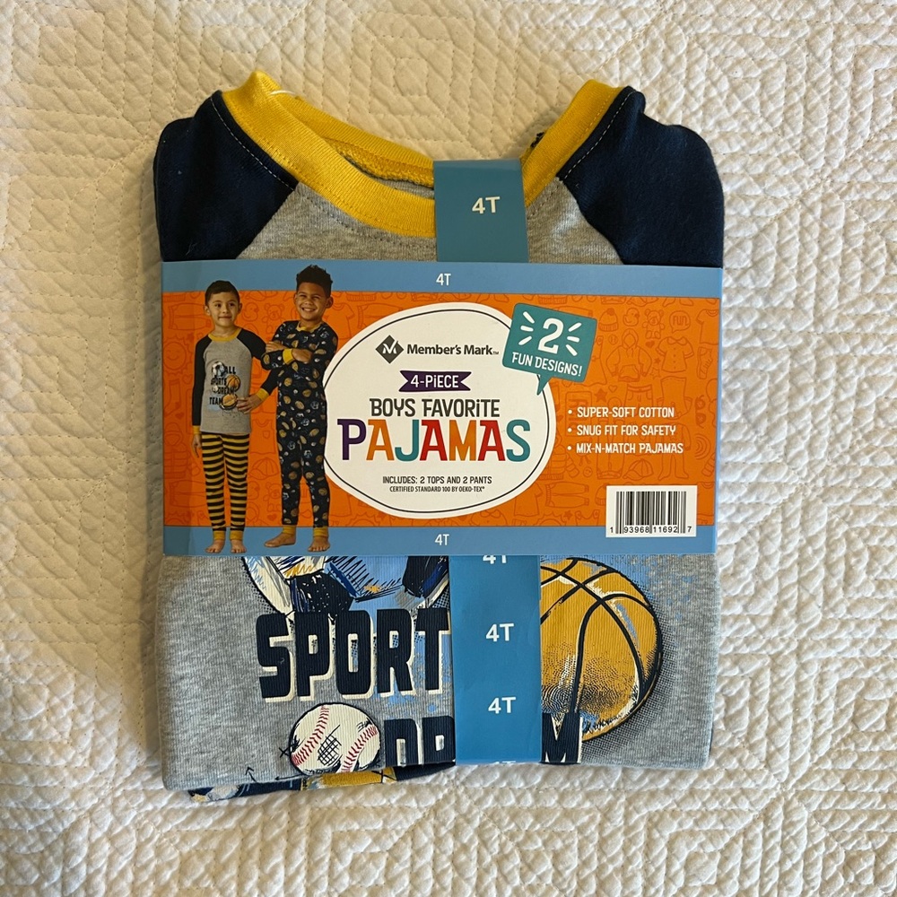 NWT Boys 4pc Pajama Set